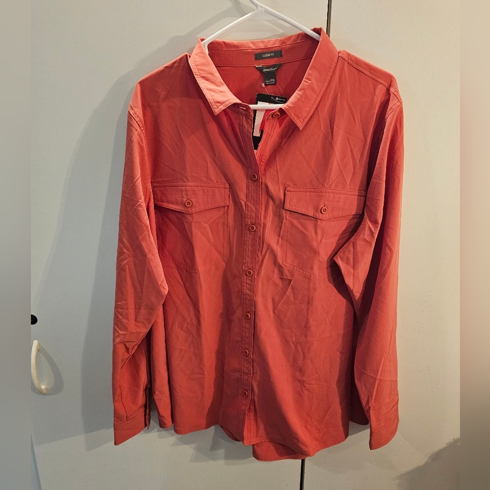 Eddie Bauer Women's Coral Button-Down Shirt